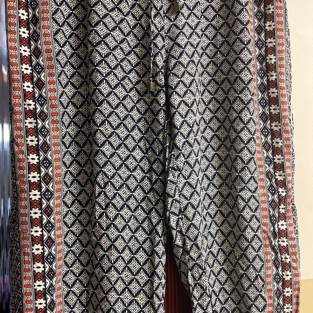 Lucy&Laurel Pretty Print Adjustable Waist Pants N… - image 3